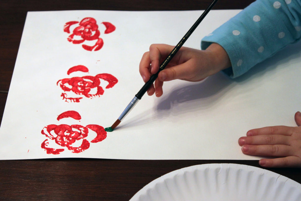 painting celery roses