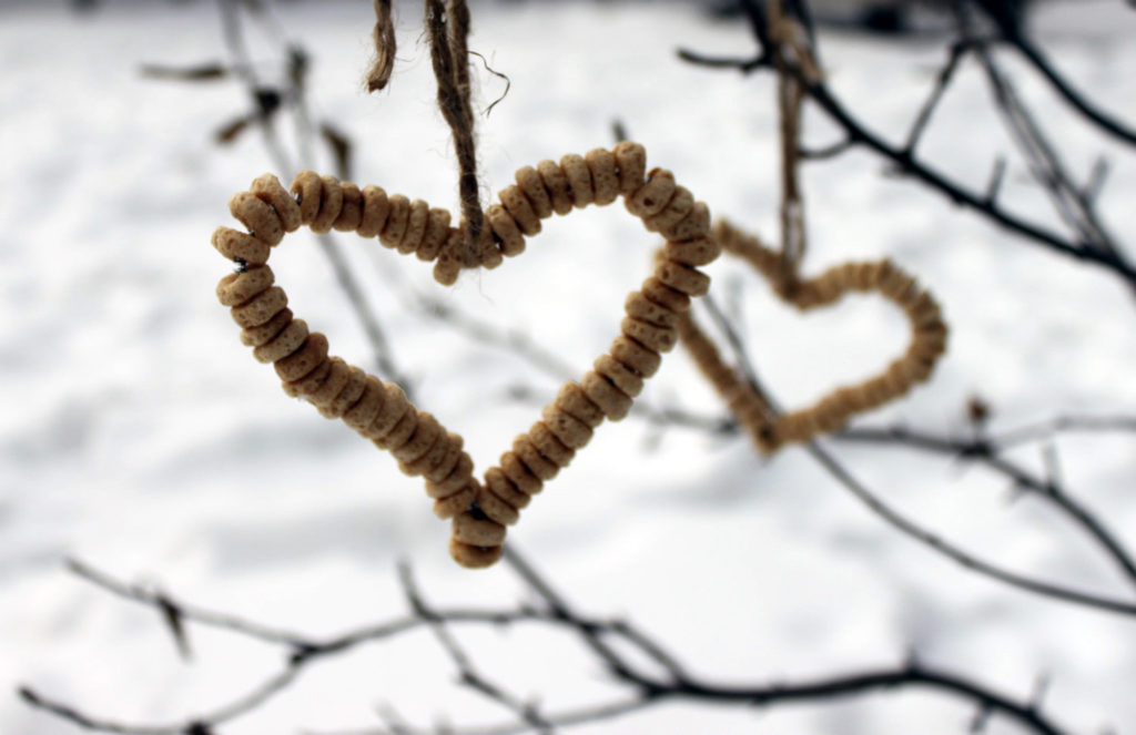 cheerio valentine hearts outside