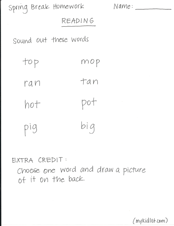 beginning reading words